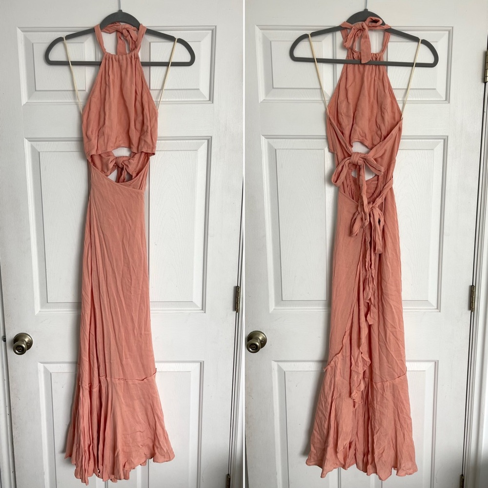 Free People Bring On The Heat Rose Wrap Maxi Dress | Small